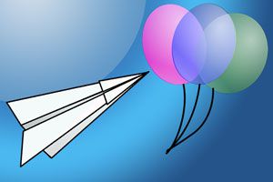 Ilustración de Un cumpleaños infantil con aviones de papel